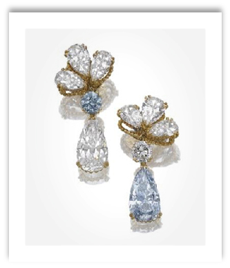 Blue Diamond Drop Earrings