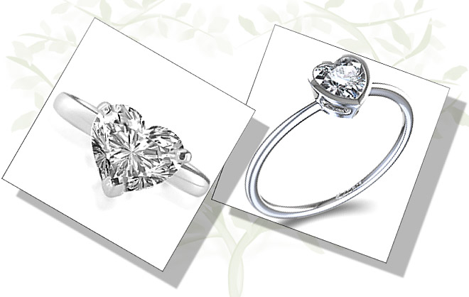 3/4ct Heart Shape Diamond Engagement Ring Set 14K White Gold – Bliss Diamond