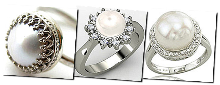 Pearl and Diamonds Ring - 