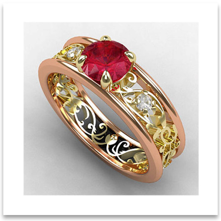Vintage Wedding Rings, Radiant Cut Moissanite Vintage Engagement Ring