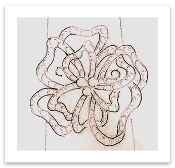 Sketch of flower-inspired abstract design diamond ring